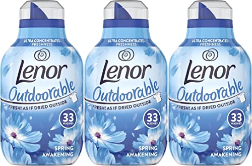 Lenor Outdoorable Ultra Concentrated Fabric Conditioner, Pack of Three, 3 x 33 Washes, 3 x 462 ml, Spring Awakening Scent