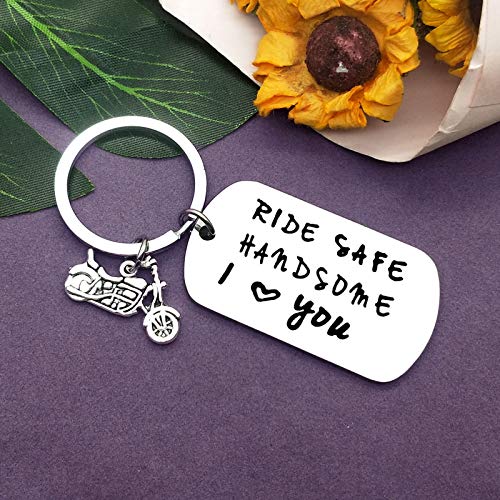 Biker Gift Ride Safe Keychain Motorcycle Keychain Jewelry Valentine's Day Keychain New Driver Gift Couple Gift For Boyfriend Husband Christmas Anniversary Birthday Gift For Biker Couple Keychain #TOP1