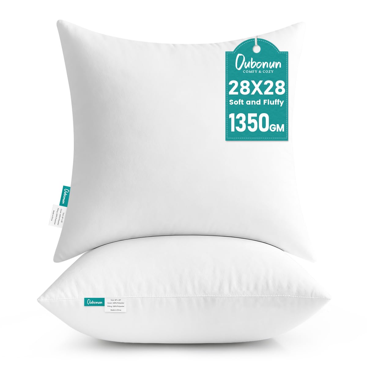 Oubonun 28 x 28 Throw Pillow Inserts
