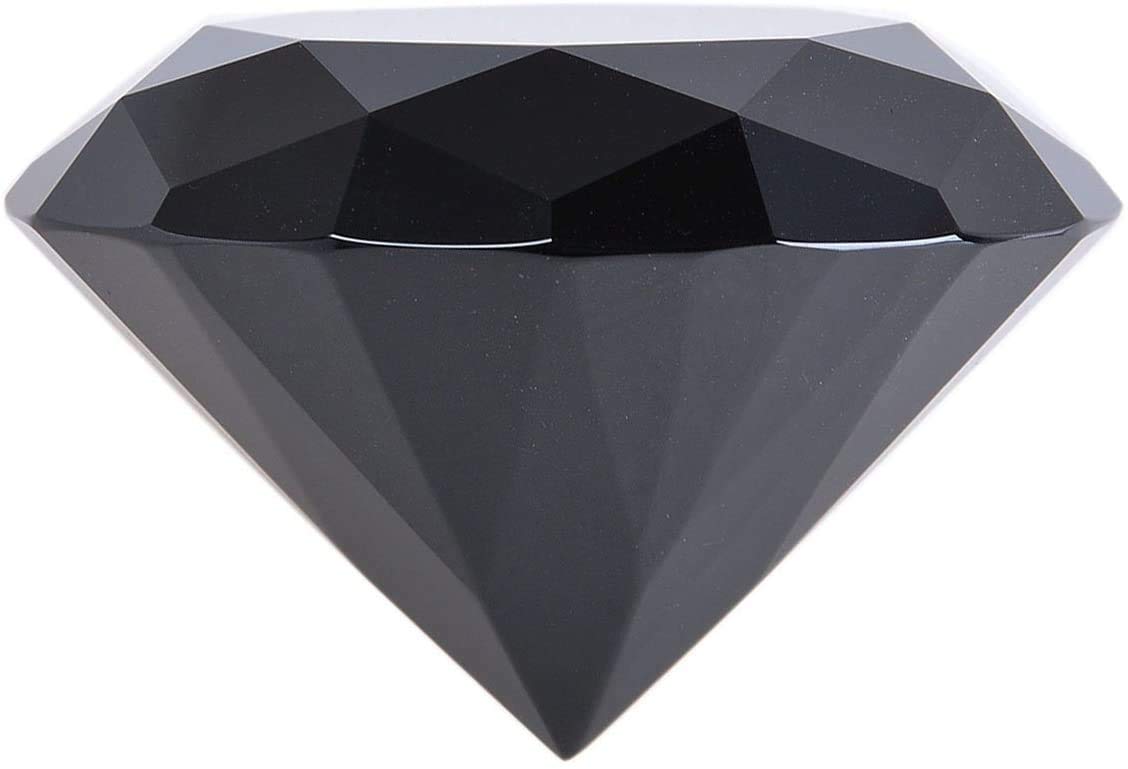 Longwin Kristall-Briefbeschwerer in Diamantform, 100 mm breit, einheitliche Farbe, als Ornament oder Dekoration für zu Hause, schwarz