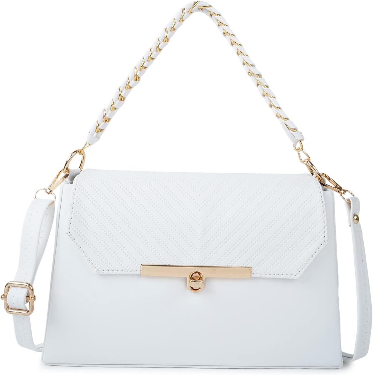 Fargo Leatherette Shoulder Sling Bags For Women's Ladies (White_FGO-567)