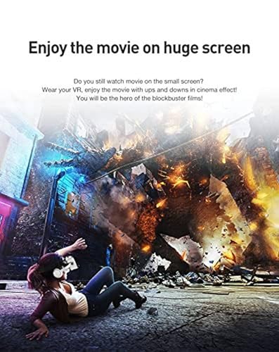 Virtual Reality Headset, VR Headset w/Bluetooth Headphones for iPhone 16 15 14 13 Pro Max +，VR for Galaxy S24 S23 S22 ETC 5-7.2