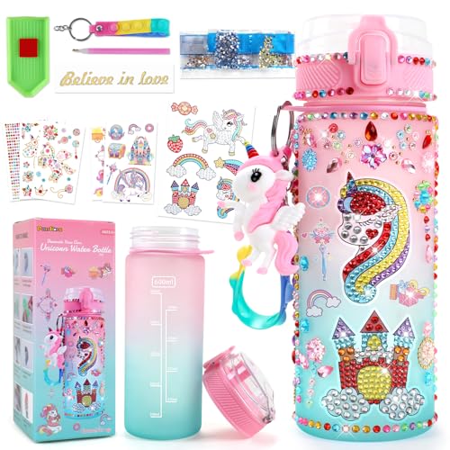 PERRYHOME Kit de Garrafa de Água de Unicórnio para Meninas, 6 - 12 Anos