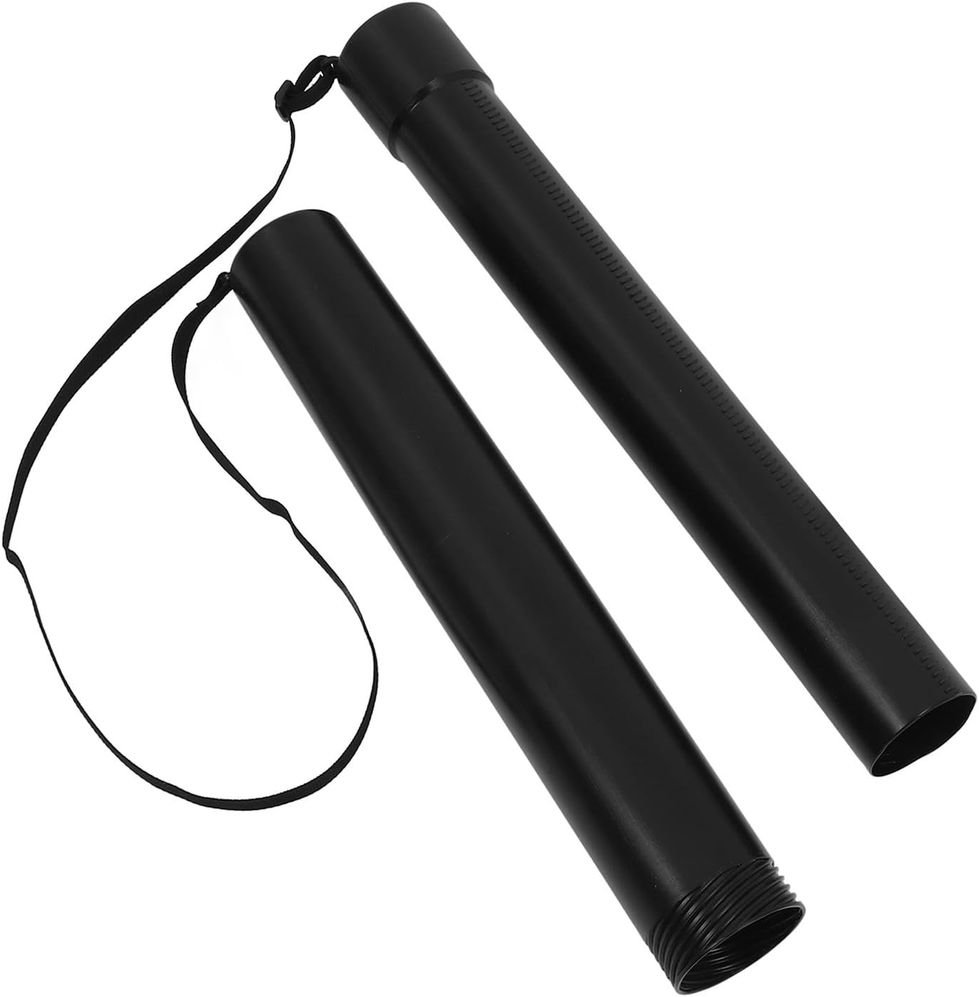 Cabilock Adjustable Black Poster Storage Tube with Shoulder Strap for Blueprints Artwork Scrolls Extendable Drawing Carrier Tube for Art Handling and Document Protection