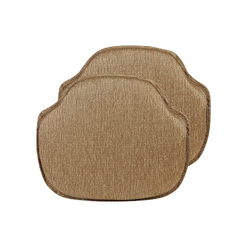 Klear Vu Gripper Omega Non-Slip Windsor Chair Cushions with Skid-Proof Seat Pad for Dining Room, Kitchen, and Office Use, 16x15 Inches, 2 Count (Pack of 1), Gold