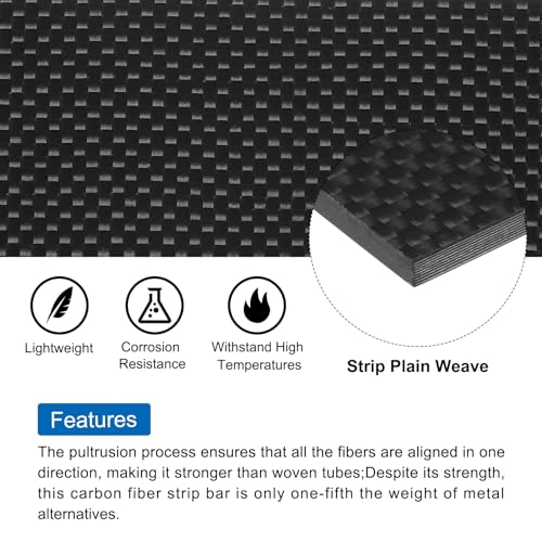 QUARKZMAN 1 Stück Kohlefaserplatte 250x100x3mm glänzende Oberfläche pultrudierte flache Kohlefaserstreifen Leinwandbindung Panelplatte für Drachen RC Flugzeug