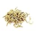 Aexit 50 Pcs Surveillance Accessories M2mm Shouldered Cup Hook Screw-in Hat Coat Peg Bolts Surveillance Housing & Mounting Brackets Golden Tone