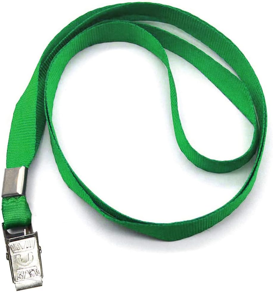 Beebel Green Lanyards 100 Pack Nylon Flat Badge Lanyard for Id Badge Name Tag (Green, 100 Pack) - Image 7