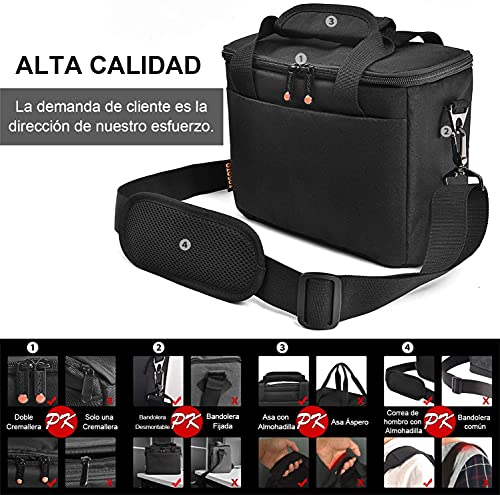 Ficha técnica FOSOTO Bolsa Funda Cámara Réflex Digital DSLR SLR Antigolpe Impermeable de Hombro para 1 Cámara 1 o 2 Lentes y Accesorios de Fotos para Canon 700D 1200D 600D Nikon Sony a7 II a6400 Panasonic - Fernando Cortés