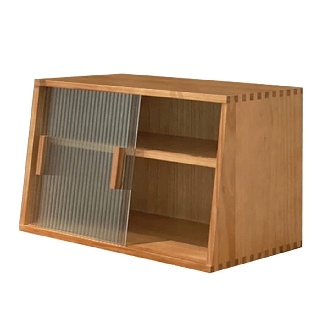 Wooden Display Cabinet,2 Tier Sideboard Countertop for Kitchen, Bakery Organizer Coffee Storage(Wood Color)