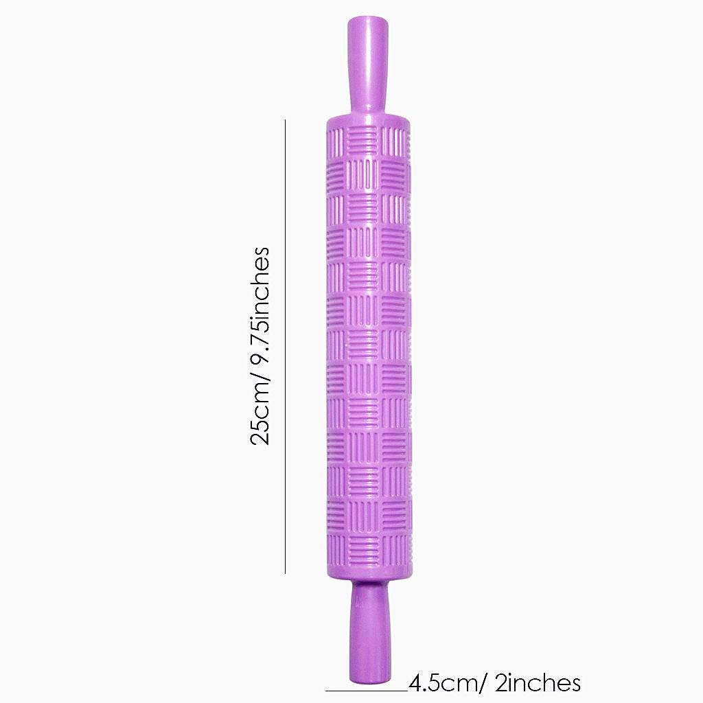 Lot de 8 rouleaux à pâtisserie en relief - Motif floral texturé - Antiadhésif - Idéal pour la décoration de gâteaux - Idéal pour fondant, tarte, biscuits, pâtisserie, glaçage, argile - Facile à