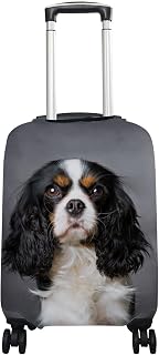 Capa de bagagem Cavalier King Charles Spaniel Cão Cinza serve para malas de 45,7 a 81,2 cm elastano protetor de bagagem de viagem, Multi, XL Cover(Fits 29-32 inch luggage)