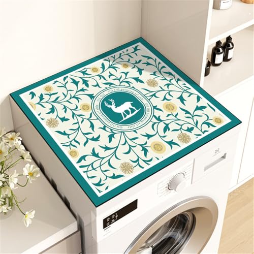 Odot Tapis de Protection pour Dessus de Machine à laver, Housse de machine à laver pour Machine à Laver ou Sèche-Linge Buanderie Réfrigérateur -Minimalisme Nordique (Cerf,50x50cm)