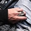 KONFEN Adjustable Rings for Men Women, Spartan Warrior Helmet Ring Unisex, Viking Hip Pop Chunky Fidget Ring Vintage Toe Rings Thumb Ring Open Ring Single Ring Gift for Boys Jewellery Gifts #4