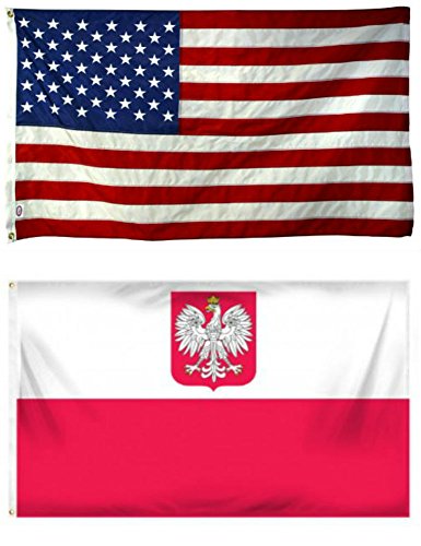 3x5 3'x5' wholesale combo usa american & poland polish eagle …
