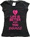 Orange Arrow Glitter Dance Youth (L, Blck GLIT) - Life Is Better When You Dance - Tshirt