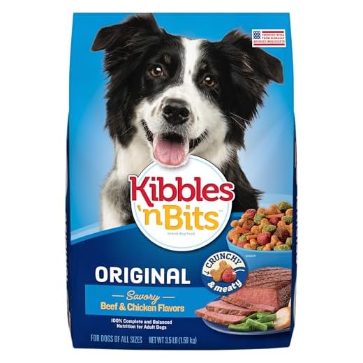 Kibbles 'n Bits Original Dry Dog Food, Savory Beef & Chicken Flavors for Adult Dogs, 3.5 lb. Bag