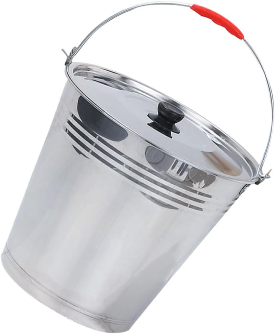 Ipetboom Stainless Steel Ice Bucket with Lid, Thickened 7l Portable Bar Beer Bucket, Household Multipurpose Ice Container for Ktv Party and Cocktail Use
