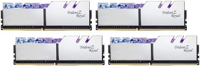 G.SKILL 32GB (4 x 8GB) Trident Z Royal Series DDR4 PC4-32000 4000MHz Desktop Memory Model F4-4000C15Q-32GTRS