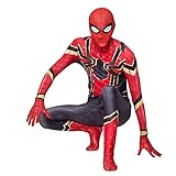LGYCB Iron Spiderman Disfraces Adultos niños Cuerpo Completo Cosplay Traje Traje Traje Traje para Fiesta Disfraz de niños de Halloween,Iron Spiderman-Adult XL(175~185cm)