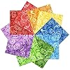 4"x 4" 200 PCS 100% Cotton Floral Fabric Squares Bundles Quilting Supplies for Sewing DIY & Quilt Beginners— Paisley #1