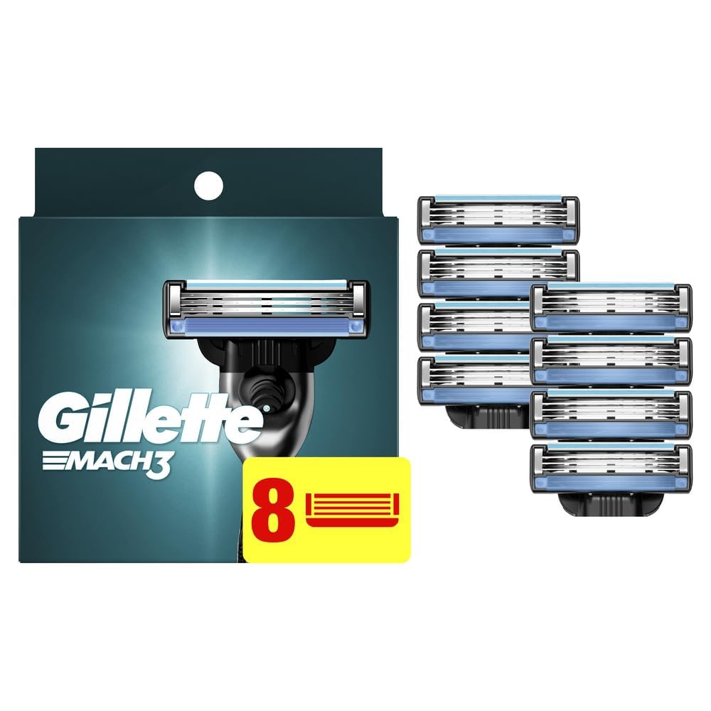 Gillette Mach3 Razor Refills for Men 8 Razor Blade Refills