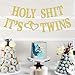 Holy Sh*t It’s Twins Banner-Twins Gender Reveal Decoration Sign, Double the Love/Oh Babies, Twins Baby Shower/First Birthday Party Decorations