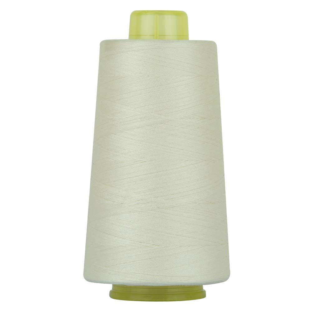 RCL 100% Polyester Sewing Thread Spools - 3000 Yards/1 Spool of Yarn, 40/2 All-Purpose Connecting Threads for Sewing Machine and Hand Repair Works (Cream)