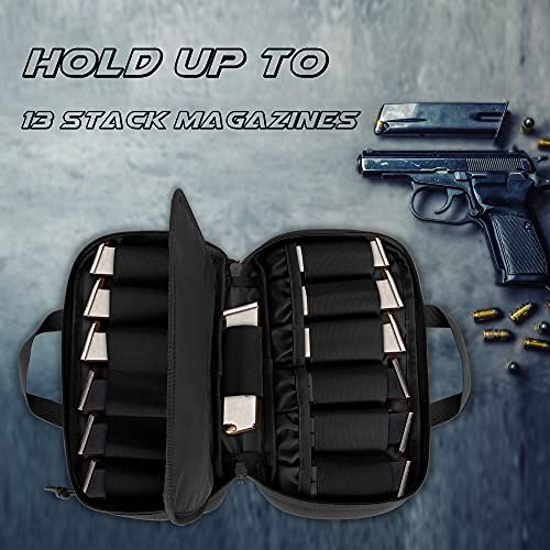 Dsleaf Tactical Pistol Magazine Storage Bag, Molle Mag Pouch Hold Up To 13X Standard Single/Double Stack Magazines For Medium And Large Handguns (Patent Design) #TOP1