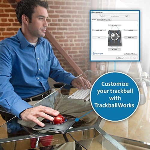 Kensington Wired SlimBlade Trackball Mouse (K72327U), Black - Image 2