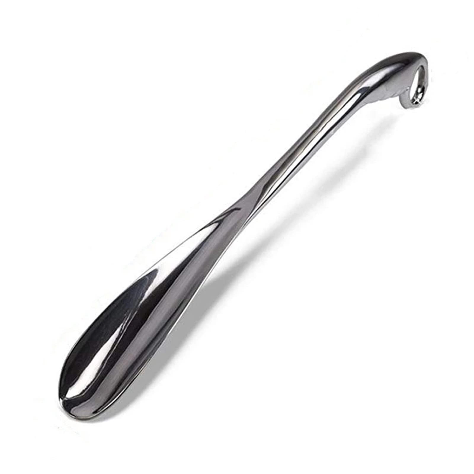 Calzador de Metal Extra Largo con Mango Largo para Adultos, niños y Personas Mayores (Plata, 53 x 5 x 2,5 cm)