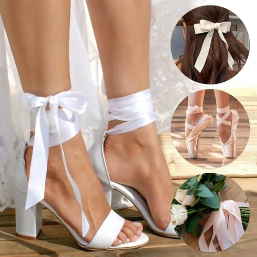 Image of Flat Satin Ribbon Shoelaces WEGOODZF 2cm Wide Shoestrings for Women Girls[2 Pair]