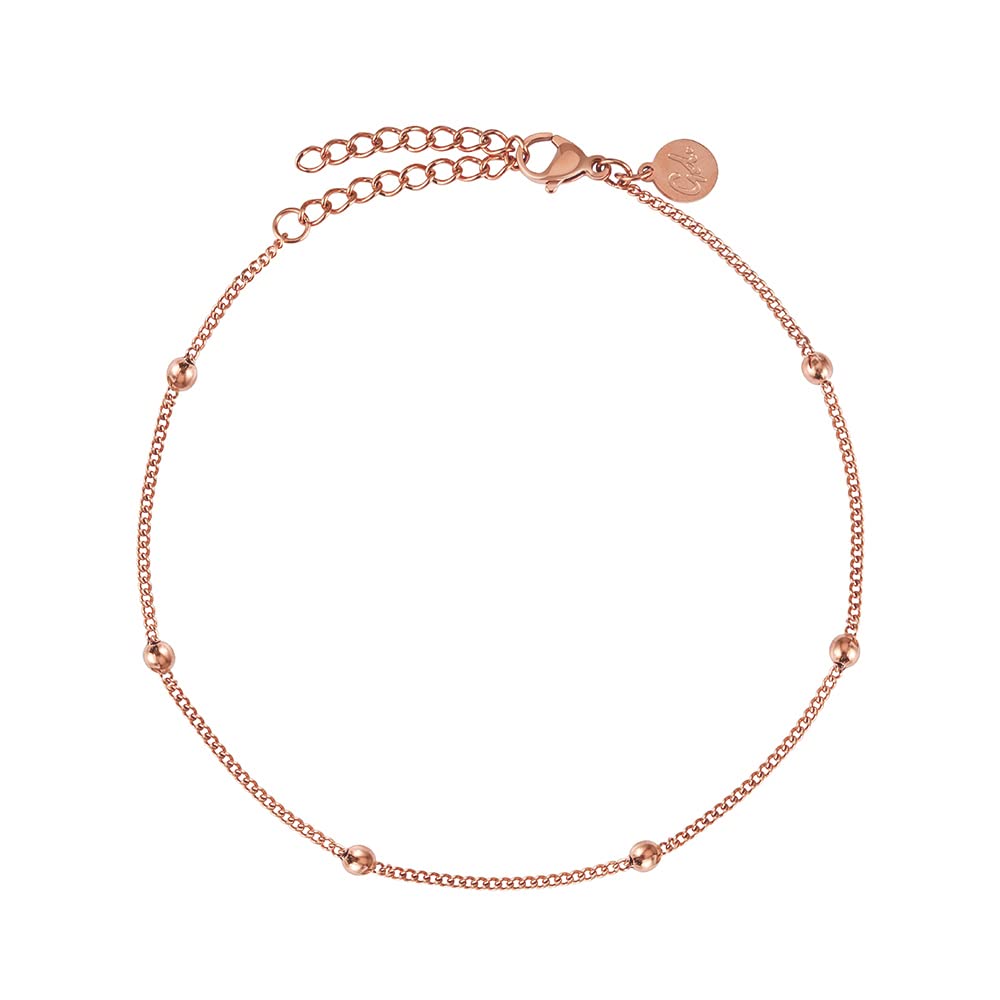 Gd. GOOD.designs EST. 2015 Fußkettchen für Damen Silber - Wasserfest - Fußkette mit kleinen Perlen Dots - Frauen Edelstahl Fußschmuck