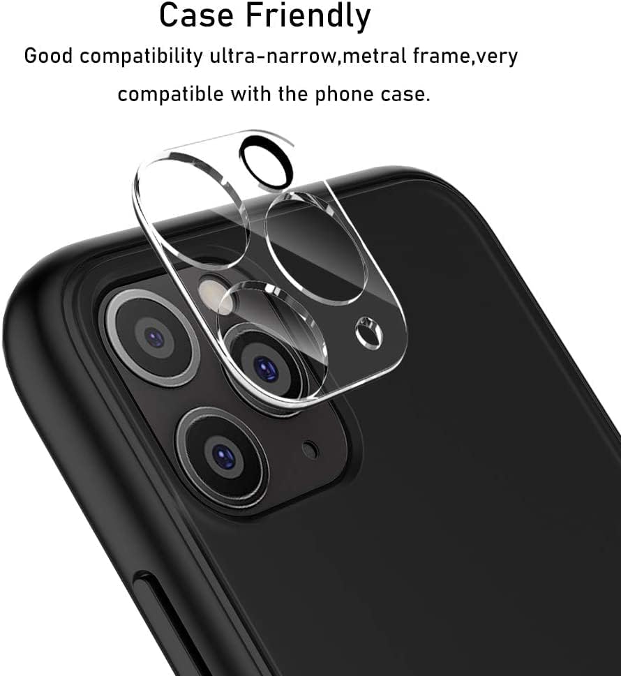 TOCOL 4 Pack Compatible with iPhone 11 Pro 5.8 inch - 2 Pack Tempered Glass Screen Protector and 2 Pack Tempered Glass Camera Lens Protector HD Clear Bubble Free Case Friendly 9H Hardness
