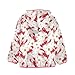Aflyko Girls' Fleece Lobster Red White Zip-Up Hoodie Fleece Outerwear Kids Pink Hooded Jacket Children's Fashion Outwear Coat Warm Sweatshirt 4T