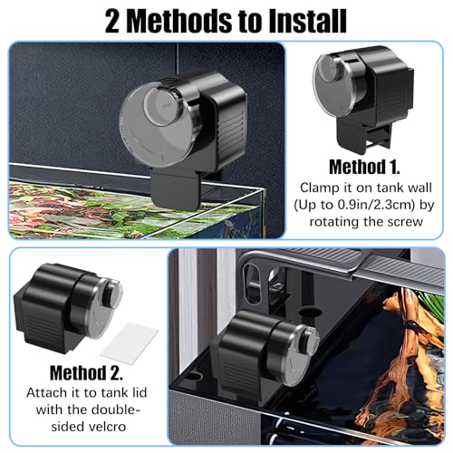 Aedcbaide Automatic Fish Feeder - 60 ML Feeders for Fish with Feeding Ring, Auto Fish Feeder for Aquarium Tank, Adjustable Food Timer Dispenser for Pellets, Battery Operated (Battery Not Included) - Image 5