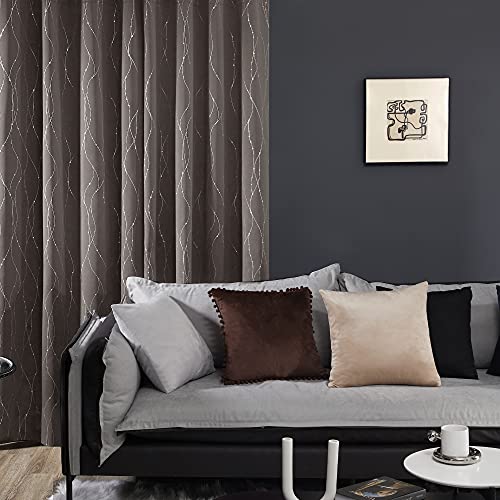 image for Deconovo Blackout Grommet Curtains for Bedroom, 54 Inches Long, Set of