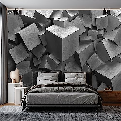 Fondo De Pantalla De Foto Personalizado Mural 3D Espacio Abstracto Estéreo Cemento Pintura De Pared Papel Tapiz En Relieve Sala De Estar Decoración Del Hogar 150Cm(W)×105Cm(H)