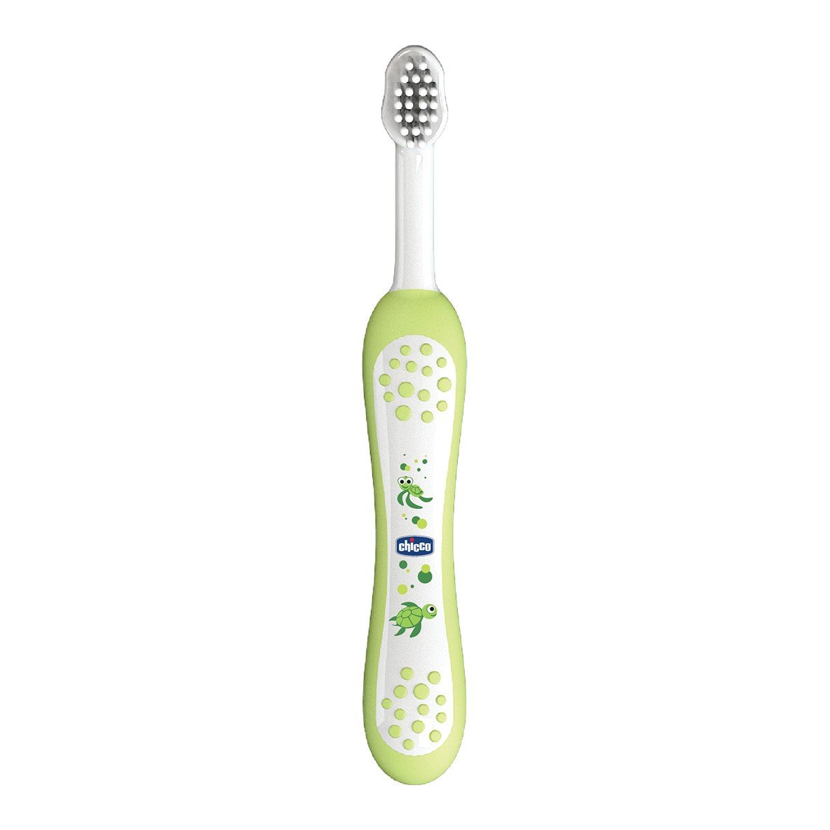 Chicco Toothbrush with Anti-slip proof handle grip | Feather like special tapered bristles for baby's teeth (Green) | Item weight - 15 gms-image-8