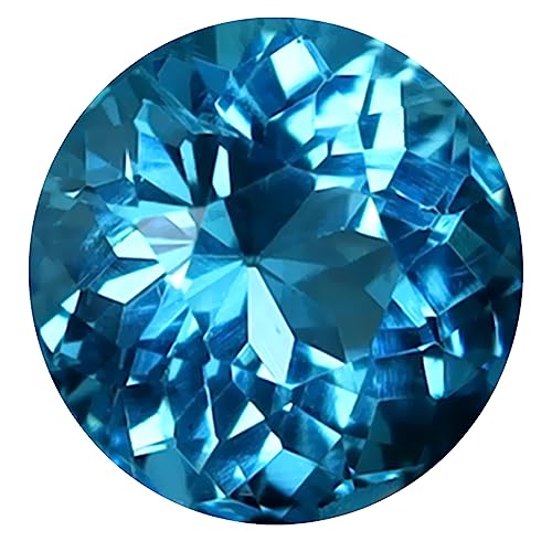 Apatite bleu Paraïba naturel de 0.90 ct taillé en rond pour joaillerie d'exception
