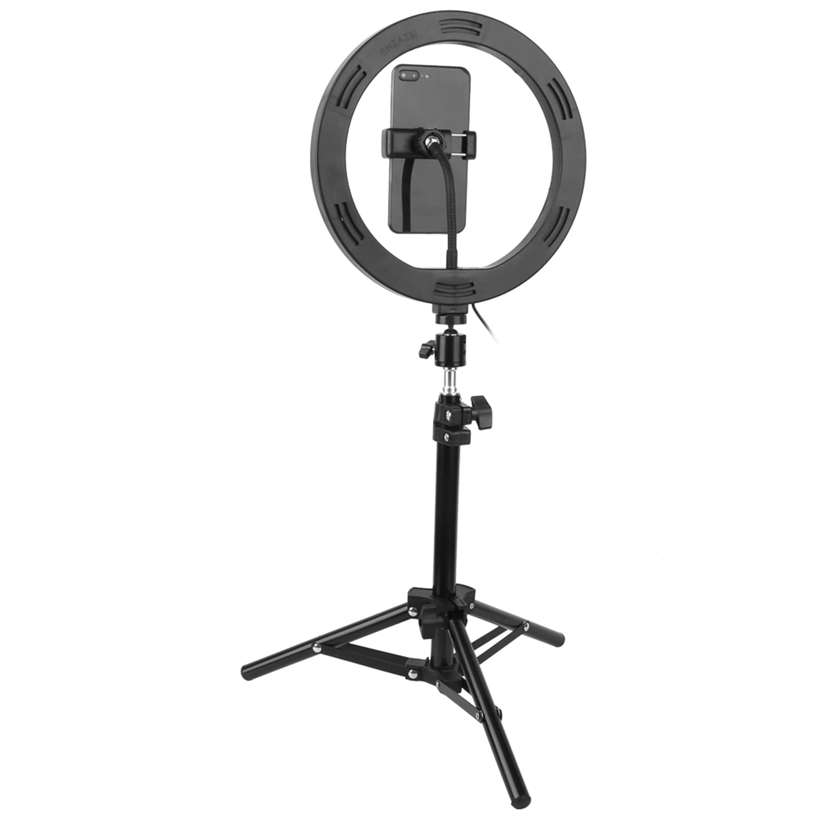 Anello Luminoso a LED per Selfie con Treppiedi e Supporto per Telefono Anello Luminoso a LED Dimmerabile da 10 Pollici Luce di Riempimento per Trucco Video Studio