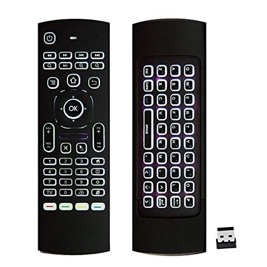 Télécommande ProChosen 2,4G avec souris gyroscopique, clavier sans fil et apprentissage infrarouge pour Kodi sur Android TV box PC HTPC Windows Mac OS Linux