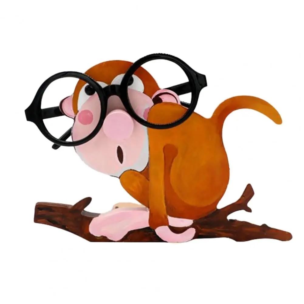 MKLHAVB Animal spectacle frame Beautiful Glasses Show Holder Wear Resistant Glasses Display Holder Cute Animal Shape Organization Glasses stand(Monkey)