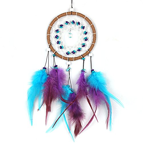 Dreamcatcher regalo Dream Catcher netto con le piume in pietra naturale attaccatura di parete camera da letto della decorazione 'ornamento Wind Chimes Decoration
