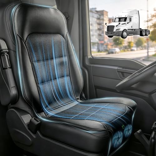 Upgraded Cooling Car Seat Cover, Cooling Seat Covers For Cars Trucks, 12V 3-Speed Air Cooled Car Seat Cushion, Universal Fit for Summer Truck SUV Office, Non-slip Breathable 3D Mesh Leather, Black