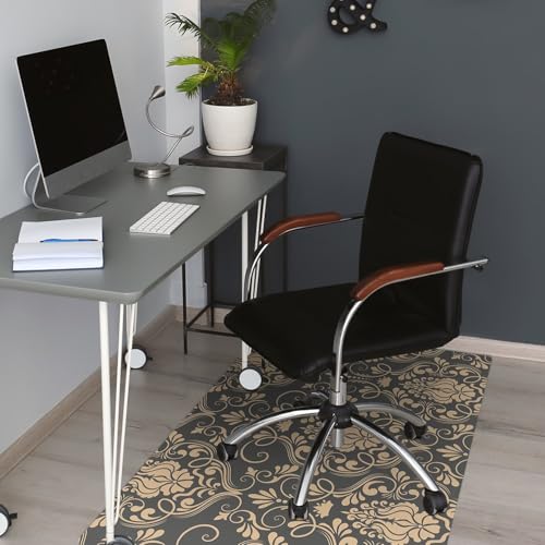 Tapis de chaise avec décoration dorée en PVC premium rectangulaire