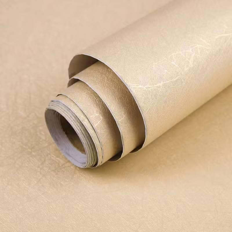 Image of Peel and Stick Wallpaper for Walls (45x300 cm) Pack of 1 | Waterproof Self Adhesive PVC Wallpaper for Bedroom, Living Room, Home, Office & Cupboard (Gold Textured)