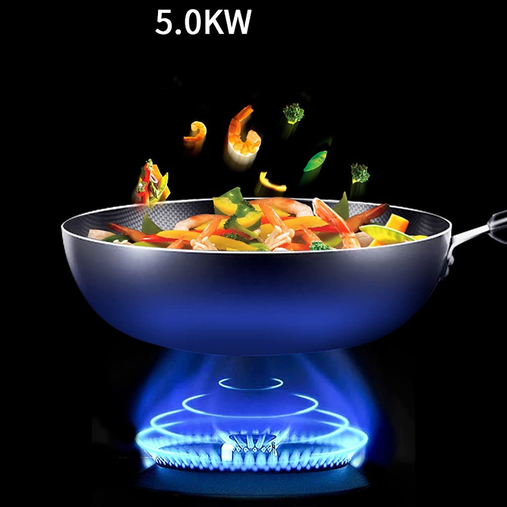 IBOWZ Tables de Cuisson à Gaz Table de Cuisson à gaz 5,0 KW,brûleur NG/LPG de Bureau/Cuisine Domestique intégrée,Anneaux de Plaque de Cuisson en Fonte antidérapants,Panneau en Verre trempé Noir,co