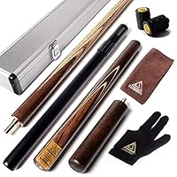 CUESOUL 57 Handcraft 3/4 Jointed Snooker Queues with Mini Butt End Extension Packed in Aluminium Köcher Karella (D306)