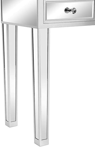 Miniatura 8 de Bonnlo Mesa de tocador con espejo con 5 cajones, mesa consola plateada para entrada, mesa de sofá moderna, color plateado